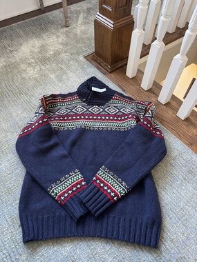 NEW Polo by Ralph Lauren Navy Fair Isle Turtleneck Sweater